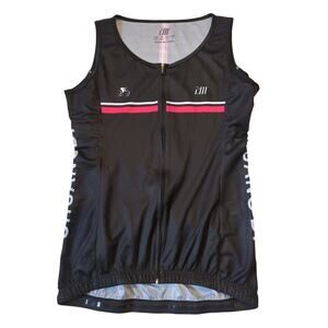 Men's Full Zip Sleeveless Cycling Vest size L Reflective Back Pockets CHUANG DI